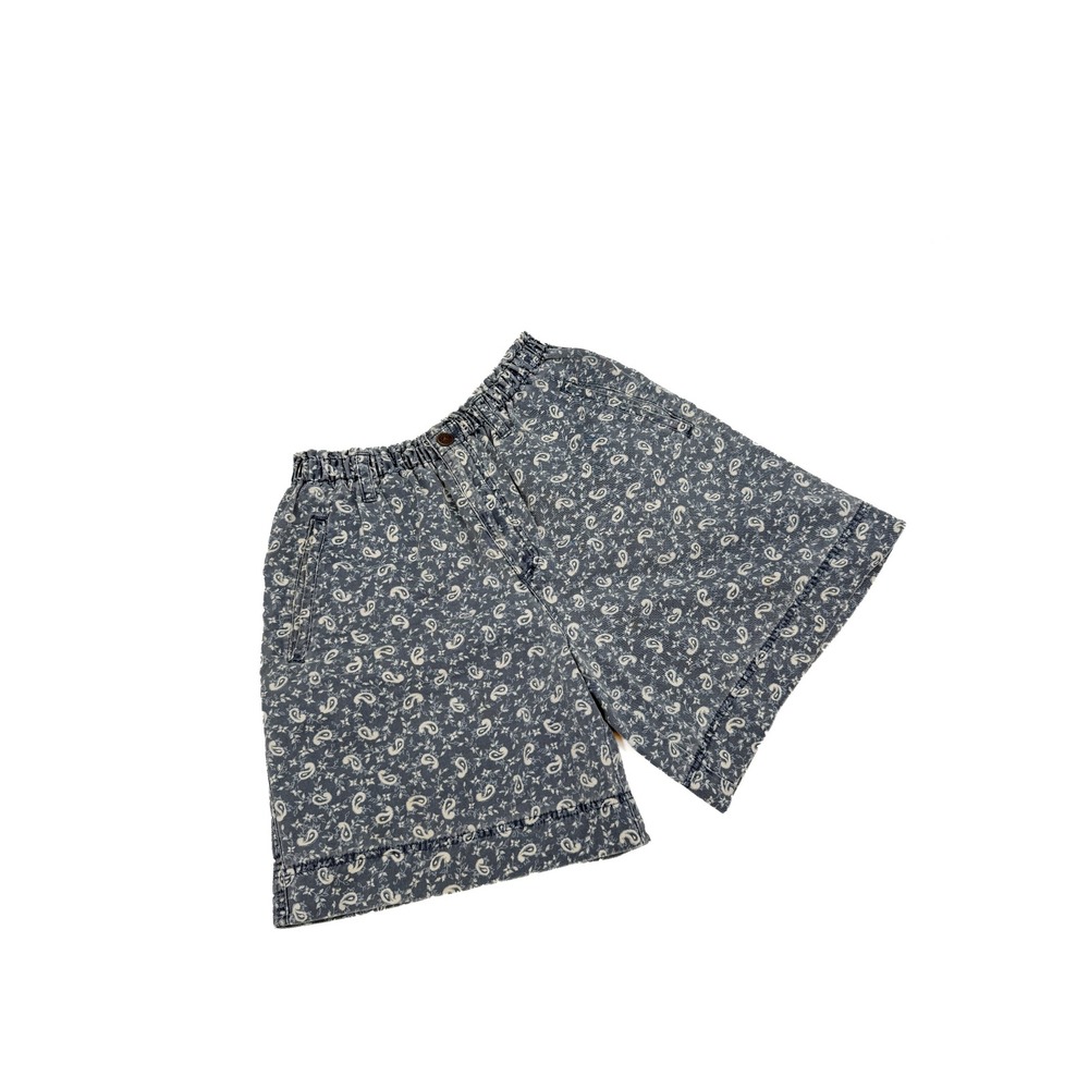 Lizwear Denim Shorts Women S Blue Paisley Vintage High Waisted Acid Wash Print